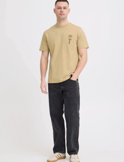 Blend Bhkameron Funny Emb S/S Tee Beige S