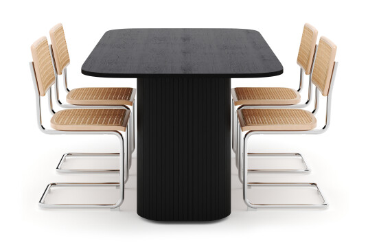 Scandinavian Choice Kopparbo Spisebord 200 cm med 4 stk Build Matstkolar Svart