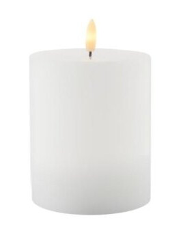 Sirius Home Sille Genopladelig Bloklys Hvid   Ø 10 Cm H 12,5