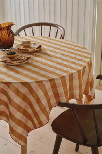 Ellos Home Duk Majken Check 145x145 cm Orange