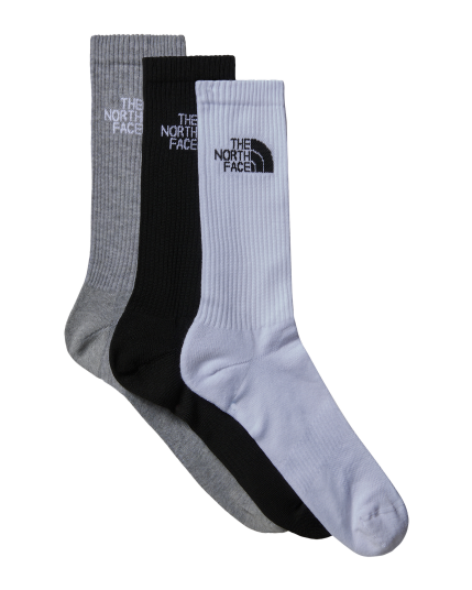 The North Face Multi Sport Cush Crew Sock 3 Pack Black Assorted L