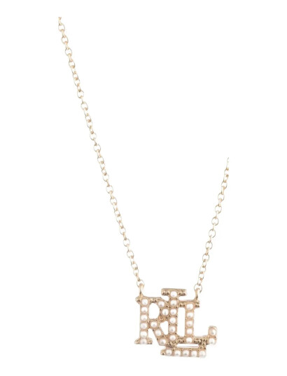 LAUREN RALPH LAUREN Lrl Pearl Logo Drop Necklace |Guld |One Size