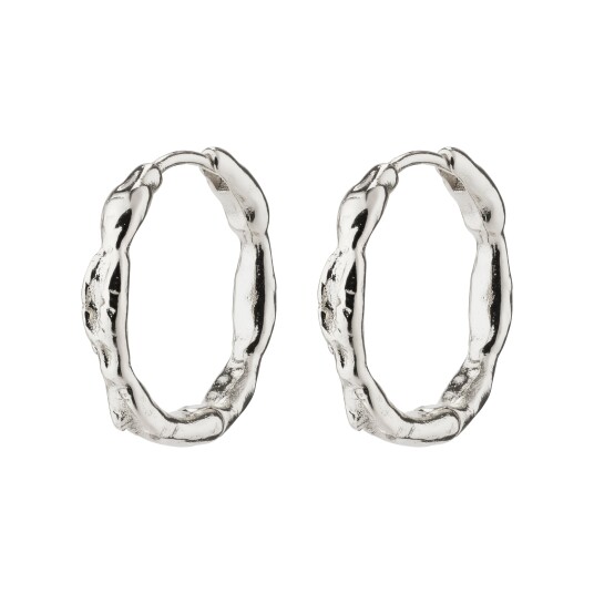 Pilgrim EDDY organisk formede medium hoops sølvbelagt Pilgrim EDDY organisk formede medium hoops sølvbelagt