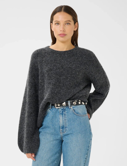 Gestuz Gzalpha Slit Pullover Noos - Grey - S Gestuz Gzalpha Slit Pullover Noos - Grey - S