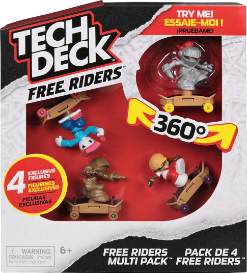 Tech Deck Free Riders 4 Pack Multi/patterned One Size
