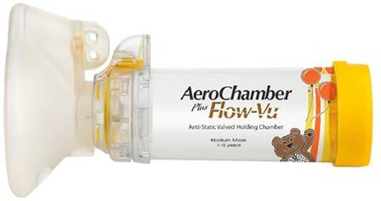 Aerochamber PlusFlow Vu maske Inhalasjonskammer med maske 1 5 år 1 stk.