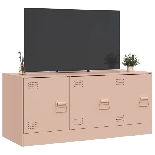TV-benk rosa 99x39x44 cm stål