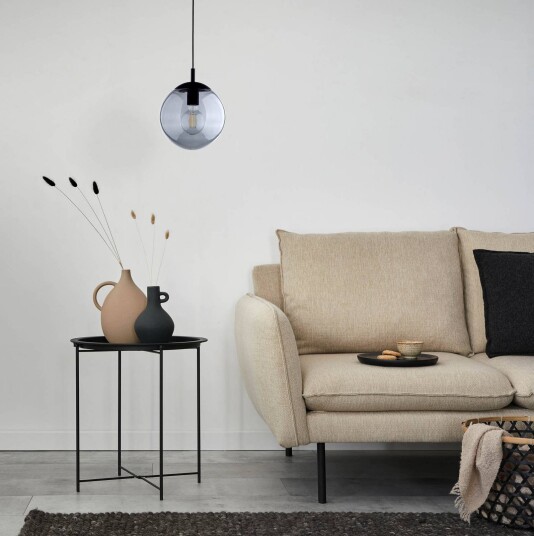 TK Lighting Esme hengelampe Ø 25 cm røykgrå glass globe E27