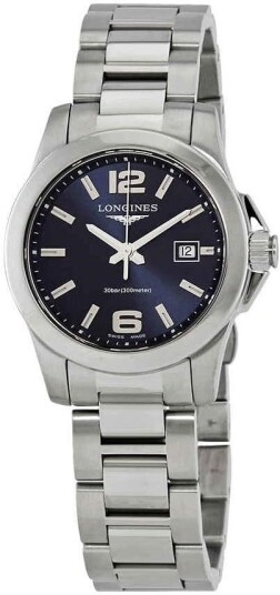 Longines Dameklokke L3.376.4.96.6 Conquest Ladies Blå/Stål Ø29.5 mm