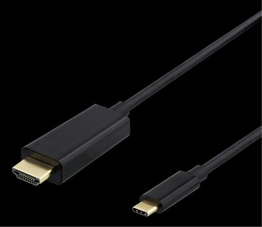 Deltaco USB-C til HDMI 2m 4K 60Hz svart adapterkabel