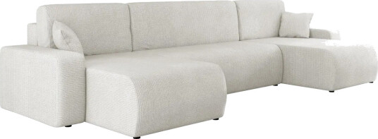 Barile Sovesofa med Dobbel Sjeselong 4 seter i Plysj Hvit