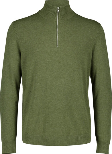 Lindbergh Soft Viscose Blend Half Zip Sweater Khaki green XL