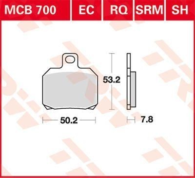 Bremseklosser TRW MCB700SH