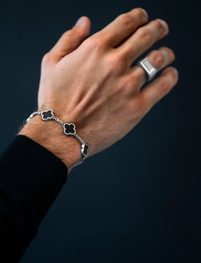 Steel & Barnett Clover Bracelet - Black - ONE SIZE 17 - 23 cm