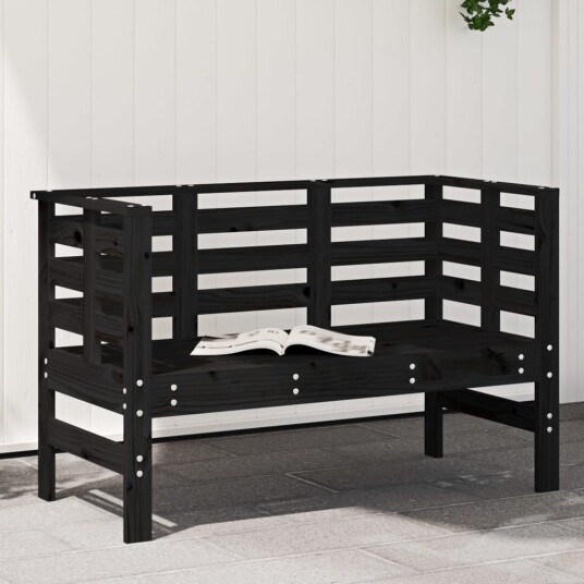 Hagebenk svart 111,5x53x71 cm heltre furu 825139 Hagebenk svart 111,5x53x71 cm heltre furu 825139