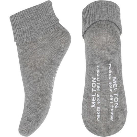 MELTON Bomull Anti-Slip Sokker Light Grey Melange 15-16 MELTON Bomull Anti-Slip Sokker Light Grey Melange 15-16
