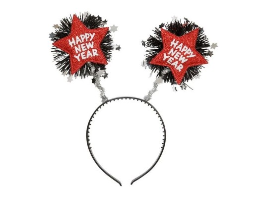Rød Happy New Year Hårbøjle