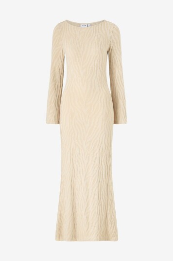 Vila Maxikjole viSore Boatneck L/S Dress/ka Grå