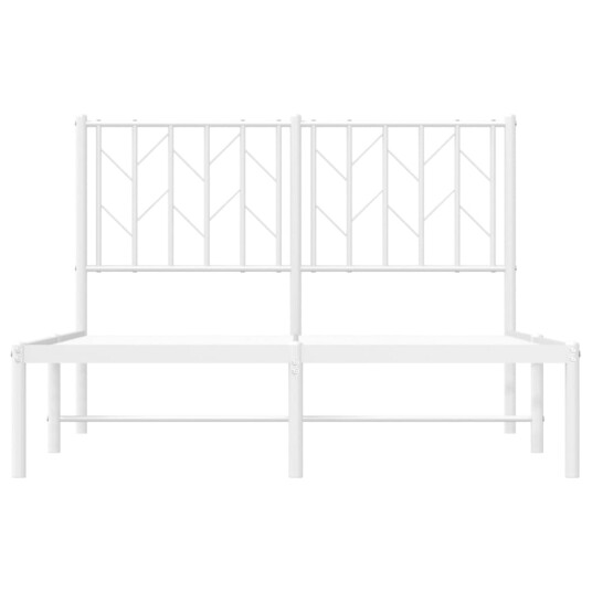 vidaXL Sengeramme i metall med hodegavl hvit 120x190 cm 8721012250161