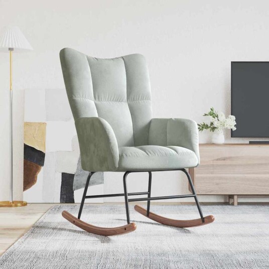 vidaXL Gyngestol Lysegrå 78 x 61 x 98 cm Fløyel
