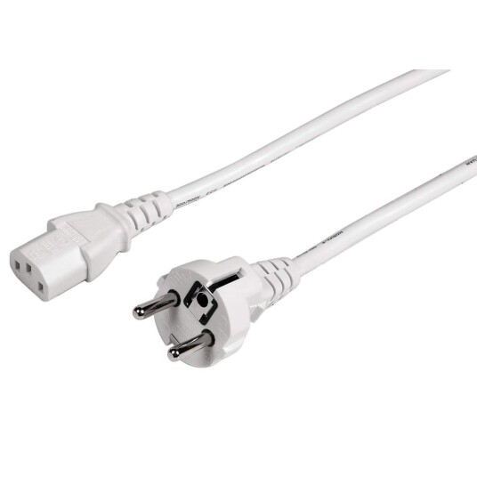 HAMA Strømkabel 3 pins Hvit 5m