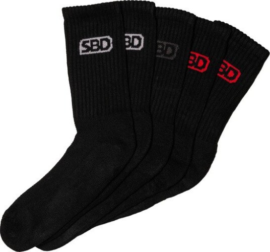 SBD Apparel SBD Classic Crew Socks 5 Pack Black Black Small