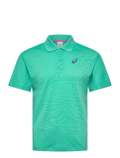 Asics Match Jacquard Polo Ss Top Green M Asics Match Jacquard Polo Ss Top Green M
