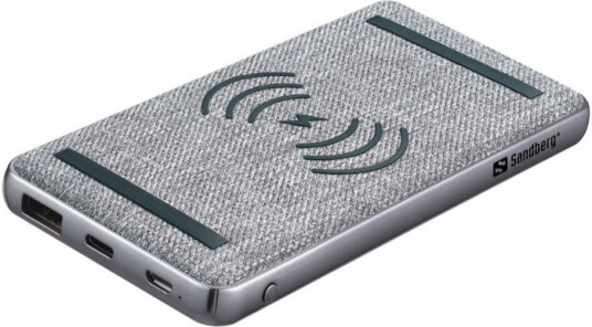 Sandberg 10000mAh PD20W Trådløs Powerbank Grå Sandberg 10000mAh PD20W Trådløs Powerbank Grå