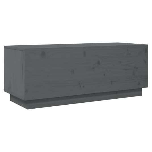 vidaXL TV-benk grå 90x35x35 cm heltre furu