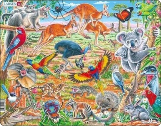 Larsen Puzzles Puzzle Australian Animals 60 Pieces Maxi 36.5x28.5cm Gulv