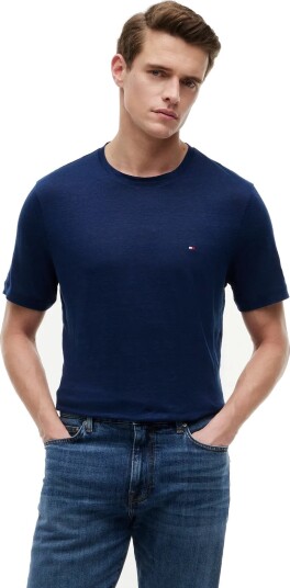 Tommy Hilfiger Linen Regular Tee Navy L Tommy Hilfiger Linen Regular Tee Navy L