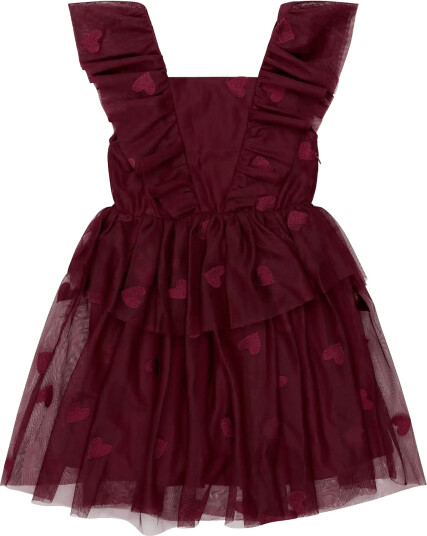 The New Tnvohanna S_L Mesh Dress Burgundy 134/140