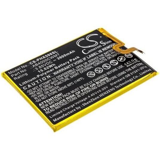 Philips Xenium S598 batteri (3900 mAh 3.85 V, Sort) Philips Xenium S598 batteri (3900 mAh 3.85 V, Sort)