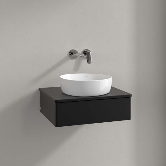 Villeroy & Boch Antao Servantskap med 1 skuff 60x50x19 cm m/lys Sort Matt Villeroy & Boch Antao Servantskap med 1 skuff 60x50x19 cm m/lys Sort Matt