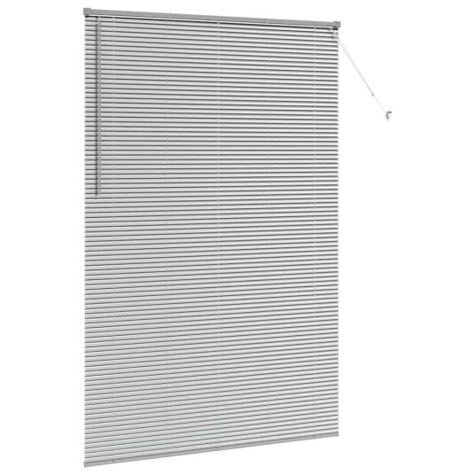 Vindu Persienne med gardiner Manual sølv Aluminium