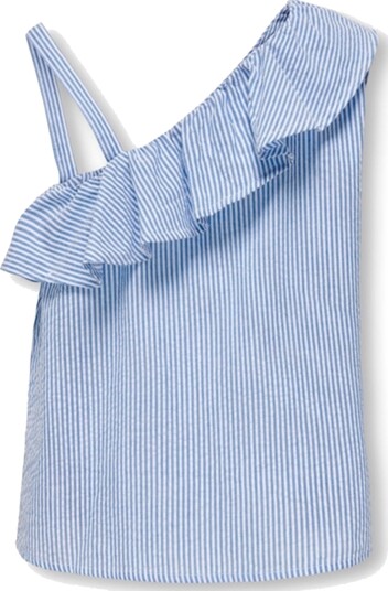 Kids ONLY Cloud Dancer / Clear Sky Milla One Shoulder Topp 164