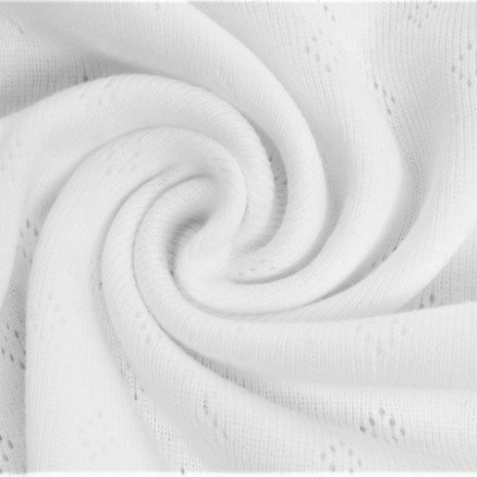 Balsløw Pointelle bomullsjerseystoff 050 Hvit 50 cm