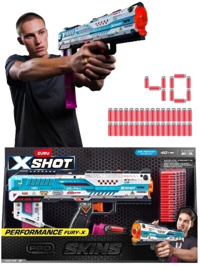 Zuru Xshot Skins Pro Series Fury-X Blaster Med 40 Piler