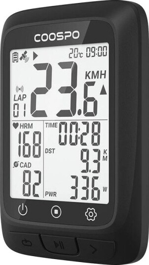 Sykkelcomputer Coospo BC107 2,3" GPS Puls Hastighet Tid svart Sykkelcomputer Coospo BC107 2,3" GPS Puls Hastighet Tid svart