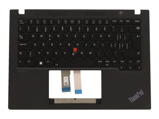 Sunrex - Erstatningstastatur For Bærbar Pc - Med Trackpoint - Bakbelysning - Sveitsisk - Svart - Med Toppdeksel - For Thinkpad T14s Gen 3 21Br, 21Bs