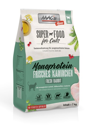 Mac'S Mono Super Food For Cats Kanin 7Kg Tørrfôr Mac'S Mono Super Food For Cats Kanin 7Kg Tørrfôr