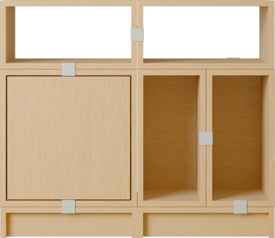 Stacked Configuration 5 Kontorhylle Eik