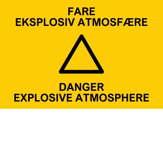 Fare Eksplosiv Atmosfære 30x20 cm Alu-plate