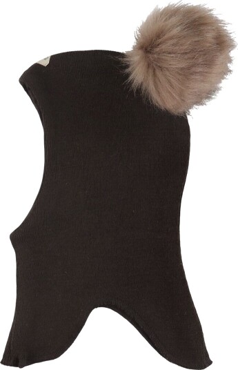 Racing Kids Balaclava Ull/Bomull 2 lags Dark Brown m. Pel Racing Kids 9 24 md Balaclava dobbel Brun 74 92