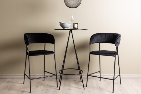 Venture Home Bistro Spisegruppe 60 cm Rund med 2 Lui Stoler   Sort