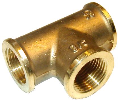 Messing T-rør 1/2"