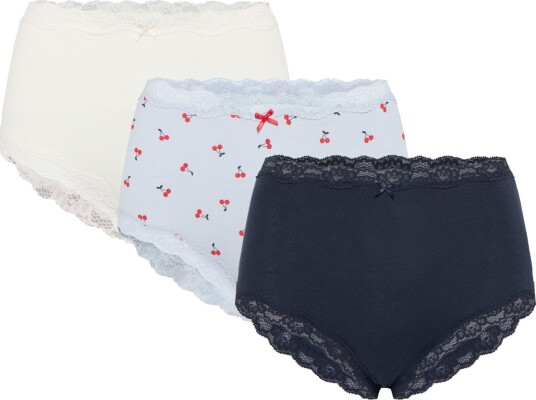 Lindex 3 Pack High Waist Briefs Blue XL