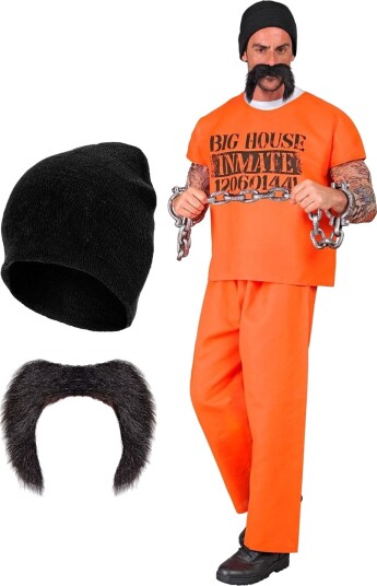 Big House Inmate Fange Herrekostyme