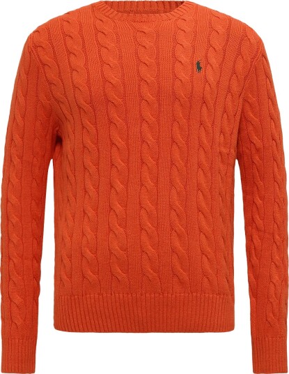 Polo Ralph Lauren Cable Knit Cotton Sweater   ORANGE JASPER HEA   XL