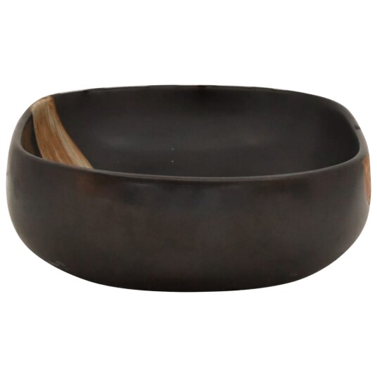 vidaXL Benkeservant svart oval 59x40x14 cm keramikk